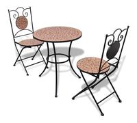 Rantry Set da bistrot in Terracotta e Ceramica, 3 Pezzi
