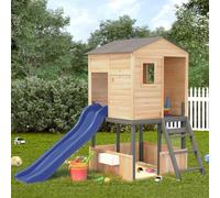 Rantry Set da Gioco da Esterno in Legno Massello di Abete Grigio Scuro, Mobili da Giardino, Tavolo e Sedie da Giardino Esterno Set, Set da Pranzo da Giardino Set