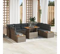 Rantry Set di 6 Pezzi Divano da Giardino con Cuscini Grigio Polyrattan