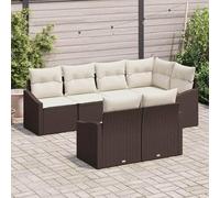 Rantry Set di Divani Sezionali da Esterno 7 Pezzi - Rattan Marrone, Confortevole e Resistente All'Acqua per Giardino e Terrazzo
