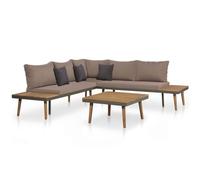 Rantry Set Divani da Giardino 4 pz con Cuscini Legno di Acacia Marrone in Legno per Esterni