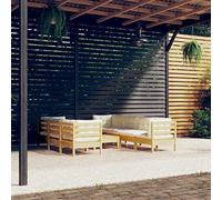 Rantry Set Divani da Giardino 8 pz con Cuscini Crema in Massello di Pino,Mobile Set Divano Sofà Soggiorno Divanoletto Giardino, Set Divano Moderno Divani per Esterno, Esterno Arredamento n