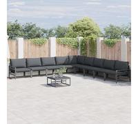 Rantry Set Divano da Giardino 10 pcs Antracite Acciaio