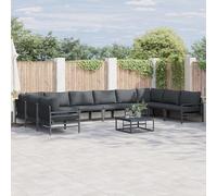 Rantry Set Divano da Giardino 10 pcs Antracite Acciaio