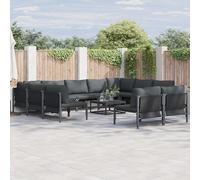 Rantry Set Divano da Giardino 11 pcs Antracite Acciaio