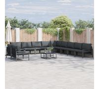 Rantry Set Divano da Giardino 11 pcs Antracite Acciaio