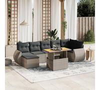 Rantry Set Divano da Giardino 8 pz con Cuscini Grigio in Polyrattan Mobili, Set Divano Letto Sofà Soggiorno Divanoletto Giardino, Set Divano Moderno Divani per Esterno, Esterno Arredamento HH
