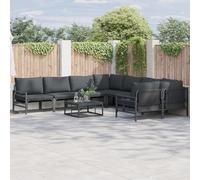 Rantry Set Divano da Giardino 9 pcs Antracite Acciaio