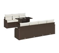 Rantry Set Divano Giardino da 8 Pezzi con Cuscini Marrone Polyrattan