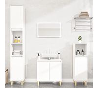 Rantry Set Mobili da Bagno 3 pz Bianco in Legno Multistrato, Arredo Bagno Completo, Mobile Bagno Completo Moderno, Credenza Armadio da Pavimento per Bagno Mobiletto Armadio Model3185581