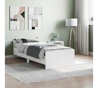 Rantry Struttura Letto Bianca 75 x 190 cm Singola in Legno Ingegnerizzato, Piattaforma per Adulti e Adolescenti, Camera da Letto Dormitorio Camera Degli Ospiti