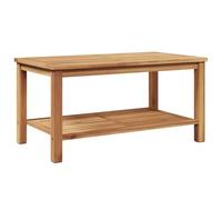 Rantry Tavolino da Caff¨¨ Moderno in Teak Massello con Superficie Texturata e Struttura a Gamba a Palo, Ideale per Soggiorni e Giardini