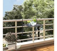 Rantry Tavolo da Balcone Nero 60x40 cm Acciaio
