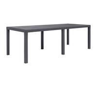 Rantry Tavolo da Giardino Marrone 220x90x72 cm Plastica Stile Rattan in Rattan per Esterni