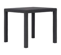 Rantry Tavolo da Giardino Marrone 79x79x72 cm in Plastica Stile Rattan in Rattan per Esterni