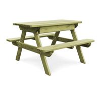 Rantry Tavolo da Picnic per Bambini con Panche 90x90x58 cm in Pino in Legno per Esterni