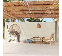 Rantry Tenda da sole per esterni, tenda laterale retrattile, per patio, schermo di privacy contro il sole vento, visione per giardino, patio, balcone, terrazza, tenda estensibile crema, 180 x 600 cm
