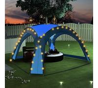 Rantry Tenda per Feste con LED e 4 Pareti 3,6x3,6x2,3 m Blu, Tenda da Esterni per Privacy, Tenda per Giardino Balcone, Tenda da Sole per Esterno, Tenda Laterale per Terrazzo Esterna