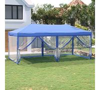 Rantry Tenda per Feste Pieghevole con Pareti Laterali Blu 3x6 m, Tenda da Esterni per Privacy, Tenda per Giardino Balcone, Tenda da Sole per Esterno, Tenda Laterale per Terrazzo Esterna