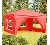 Rantry Tenda per Feste Pieghevole con Pareti Laterali Rosso 3x3 m, Tenda da Esterni per Privacy, Tenda per Giardino Balcone, Tenda da Sole per Esterno, Tenda Laterale per Terrazzo Esterna