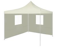 Rantry Tenda Pieghevole con 2 Pareti 3x3 m Crema, Tenda da Esterni per Privacy, Tenda per Giardino Balcone, Tenda da Sole per Esterno, Tenda Laterale per Terrazzo Esterna
