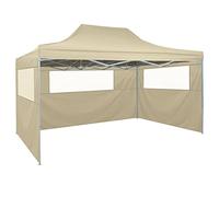 Rantry Tenda Pieghevole con 3 Pareti 3x4,5 m Crema, Tenda da Esterni per Privacy, Tenda per Giardino Balcone, Tenda da Sole per Esterno, Tenda Laterale per Terrazzo Esterna