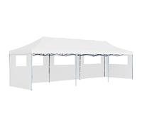 Rantry Tenda Pieghevole Pop-Up con 5 Pareti Laterali 3x9 m Bianca, Tenda da Esterni per Privacy, Tenda per Giardino Balcone, Tenda da Sole per Esterno, Tenda Laterale per Terrazzo Esterna