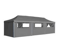 Rantry Tenda Pieghevole Pop-Up con 8 Pareti Laterali 3x9 m Antracite, Tenda da Esterni per Privacy, Tenda per Giardino Balcone, Tenda da Sole per Esterno, Tenda Laterale per Terrazzo Esterna
