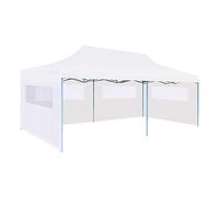 Rantry Tenda Pieghevole Pop-Up con Pareti Laterali 3x6m Acciaio Bianco, Tenda da Esterni per Privacy, Tenda per Giardino Balcone, Tenda da Sole per Esterno, Tenda Laterale per Terrazzo Esterna