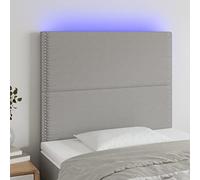 Rantry Testiera a LED Grigio Chiaro 100x5x118/128 cm in Tessuto Mobili, Testiere Letto, Testiera del Letto Matrimoniale, Schienale per Letto E Divano d