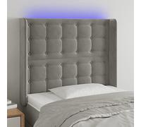 Rantry Testiera a LED Grigio Chiaro 93x16x118/128 cm in Velluto, Testiere Letto, Testiera del Letto Matrimoniale, Schienale per Letto E Divano Model3124518