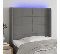 Rantry Testiera a LED GrigioScuro 103x16x118/128cm inTessuto Mobili, Testiere Letto, Testiera del Letto Matrimoniale, Schienale per Letto E Divano v