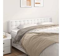 Rantry Testiera ad Orecchio Bianca 203x16x78/88 cm in Similpelle, Testiere Letto, Testiera del Letto Matrimoniale, Schienale per Letto E Divano