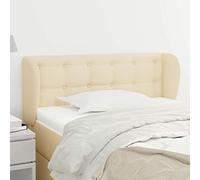 Rantry Testiera ad Orecchio Crema 93x23x78/88 cm in Tessuto Mobili, Testiere Letto, Testiera del Letto Matrimoniale, Schienale per Letto E Divano c