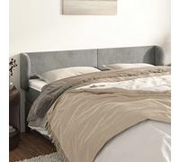 Rantry Testiera ad Orecchio Grigio Chiaro 183x23x78/88 cm in Velluto Mobili, Testiere Letto, Testiera del Letto Matrimoniale, Schienale per Letto E Divano x