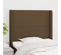 Rantry Testiera ad Orecchio Marrone Scuro 103x16x118/128 cm in Tessuto, Testiera Letto, Testiera del Letto Matrimoniale, Schienale per Letto E Divano Mobili Model3119433