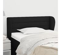 Rantry Testiera ad Orecchio Nera 93x23x78/88 cm in Tessuto Mobili, Testiere Letto, Testiera del Letto Matrimoniale, Schienale per Letto E Divano d1
