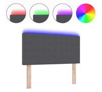 Rantry Testiera LED Design Semplice Grigia Scura 90 cm in Tessuto Vellutato