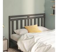 Rantry Testiera per Letto Grigia 146x4x100 cm Legno Massello di Pino Mobili, Testiere Letto, Testiera del Letto Matrimoniale, Schienale per Letto E Divano b1