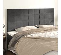 Rantry Testiere 4 pz Grigio Scuro 100x5x78/88 cm in Velluto Mobili, Testiere Letto, Testiera del Letto Matrimoniale, Schienale per Letto E Divano HH