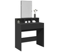 Rantry Toeletta con Specchio, Toeletta con Specchio Nero 80x41x144,5 cm, Postazione Trucco, Toletta da Tucco con Specchio, Consolle Trucco con Specchiera, Postazione Make-up