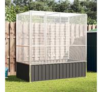 Rantry Voliera Argento 210,5x107x212 cm in Acciaio, Gabbia Uccellini, Voliera, Gabbia Canarini, Cocorite