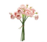 Ranunculus Fiori artificiali in seta, 24 pezzi, decorativi, per riempire vasi, abbellimento dello spazio abitativo, progetti artigianali e pianificazione di eventi (rosa)