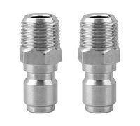 Ranuw 2Pcs Rondella Rondella Raccordi Rondella In Acciaio Inox 3/8 Pollice Maschio NPT Spina Nipplo Per Collegamento Rapido Accoppiatori Montaggio Maschio Kit Connettore Per Tubo Acqua