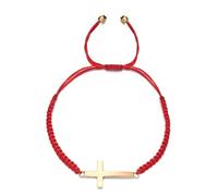 Ranuw Bracciale semplice con crocifisso intrecciato, lunghezza regolabile, alla moda, unisex, gioiello da meditazione per l'uso quotidiano, accessorio alla moda, Taglia unica, come descritto