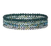 Ranuw Braccialetti di perle colorate, elastici, multistrato, accessorio alla moda, stile unico per l'uso quotidiano, elegante, regalo per gli amici, Taglia unica, come descritto
