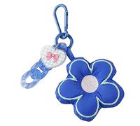 Ranuw Ciondolo portachiavi per auto con fiore in tessuto Accessori per catena a cuore piccolo e romanzo Accessori per studenti Copertura per auricolari Decorazione Tessuto Ciondolo Fiore Catena chiave