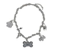 Ranuw Collana con ciondolo a forma di osso per cani con nappe in metallo, stile gotico, alla moda, Y2k, punk, per clavicola, graziosa collana a catena per clavicola