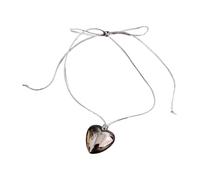 Ranuw Collana girocollo regolabile con ciondolo a forma di cuore grande per donne adolescenti ragazze gioielli regalo Y2k Love Heart Tie-up catena clavicola grande collana con ciondolo a forma di