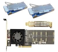 Ranuw Scheda di espansione PCIe4.0 a 4 porte che supporta l'accesso simultaneo a 4 dischi rigidi NVMe e gestione del calore avanzata